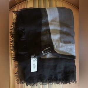 Apt 9 Grey and Black Fringe Scarf